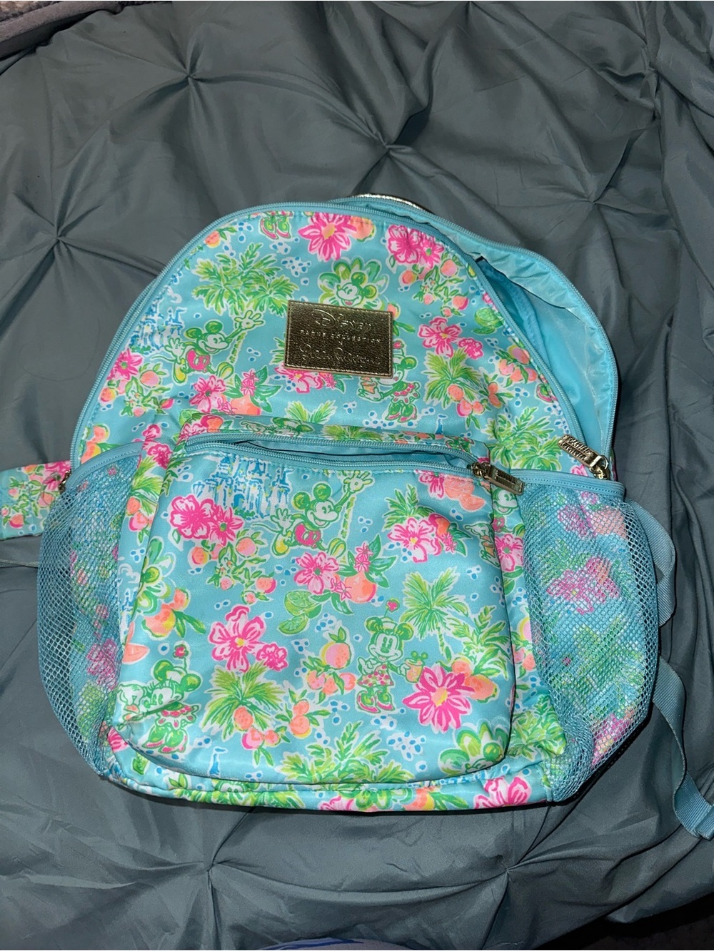 Disney Parks x Lilly Pulitzer Backpack Mickey Minnie Cinderella Castle Tropical - Picture 5 of 13